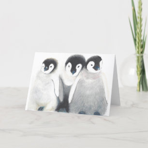 Penguin Family Note Kaart<Blank Inside> Aankondiging