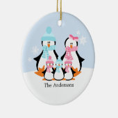 Penguin Family Ornaments Keramisch Ornament (Rechts)