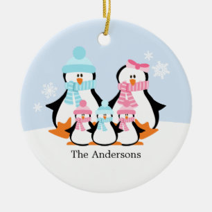 Penguin Family Ornaments Keramisch Ornament