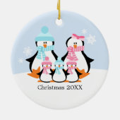Penguin Family Ornaments Keramisch Ornament (Achterkant)