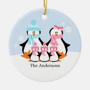 Penguin Family Ornaments Keramisch Ornament