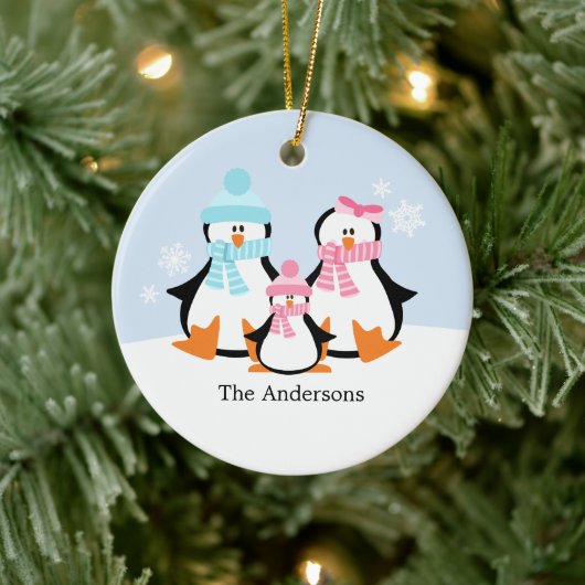 Penguin Family Ornaments Keramisch Ornament (Boom)