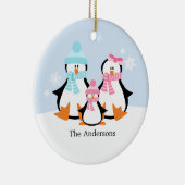 Penguin Family Ornaments Keramisch Ornament (Rechts)