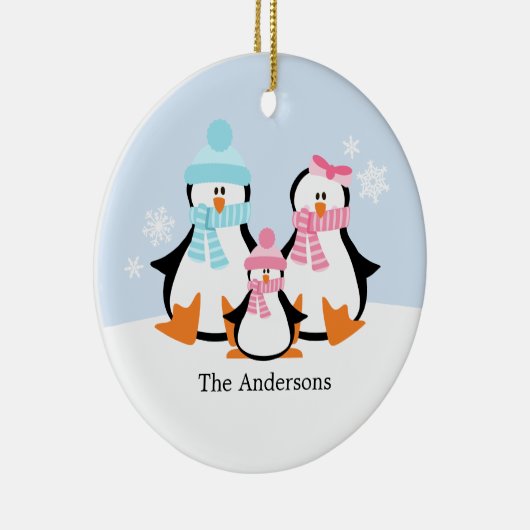 Penguin Family Ornaments Keramisch Ornament (Rechts)