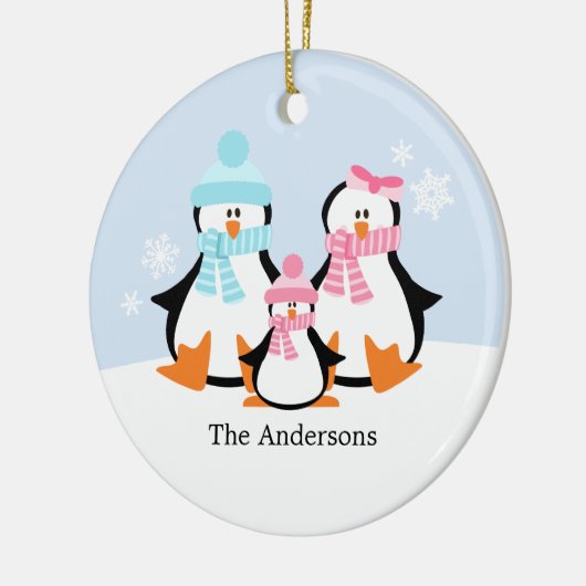 Penguin Family Ornaments Keramisch Ornament (Links)