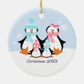 Penguin Family Ornaments Keramisch Ornament (Achterkant)