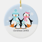 Penguin Family Ornaments Keramisch Ornament (Achterkant)