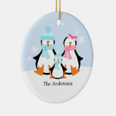 Penguin Family Ornaments Keramisch Ornament (Rechts)
