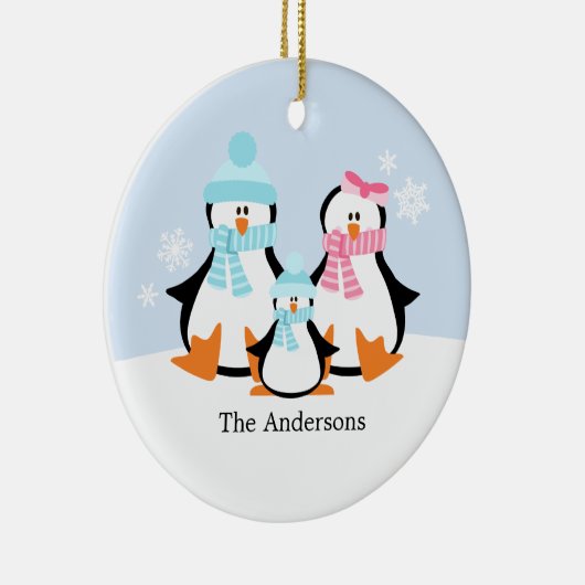 Penguin Family Ornaments Keramisch Ornament (Rechts)