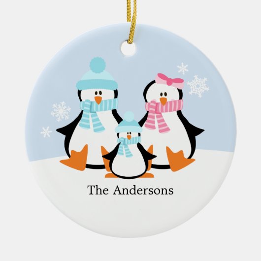 Penguin Family Ornaments Keramisch Ornament (Voorkant)