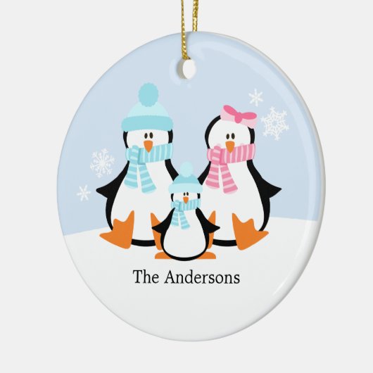 Penguin Family Ornaments Keramisch Ornament (Links)