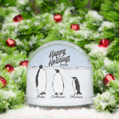 Penguin Family Personalized Christmas Snow Globe Sneeuwbol (Kerstmis)