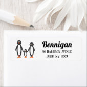 Penguin Family Return-adreslabels Etiket (Insitu)