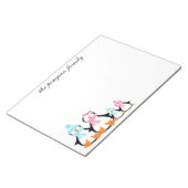 Penguin Family Winter Custom Notitieblok (Schuin)