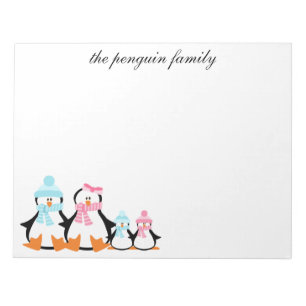Penguin Family Winter Custom Notitieblok
