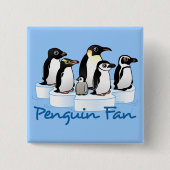 Penguin Fan Vierkante Button 5,1 Cm (Voorkant)