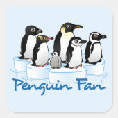 Penguin Fan Vierkante Sticker (Voorkant)