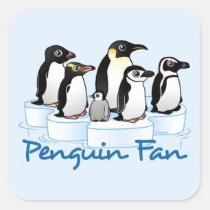 Penguin Fan Vierkante Sticker