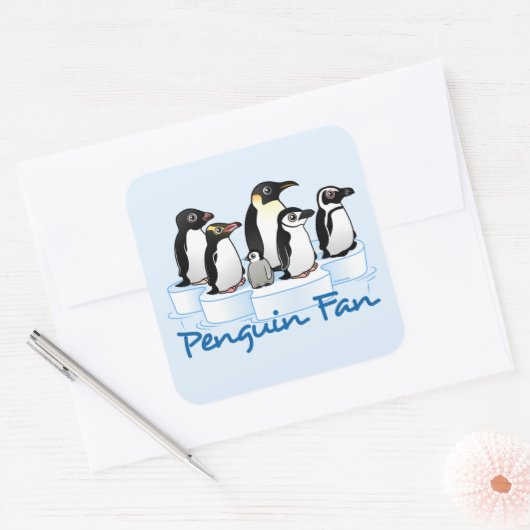 Penguin Fan Vierkante Sticker (Envelop)