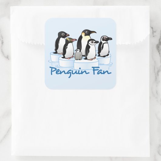 Penguin Fan Vierkante Sticker (Tas)