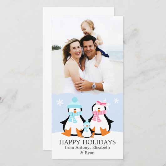 Penguin Feestdagenkaart (Voorkant / Achterkant)