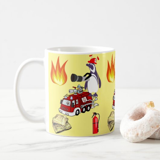 Penguin Fireman Mok (Met donut)