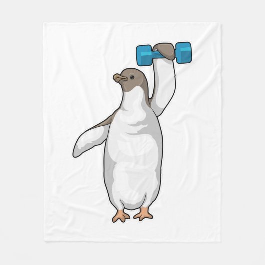 Penguin Fitness Dumbbell Fleece Deken (Voorkant)