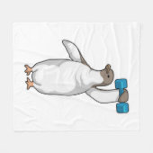 Penguin Fitness Dumbbell Fleece Deken (Voorkant (Horizontaal))