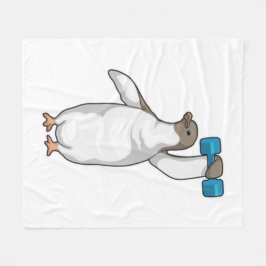 Penguin Fitness Dumbbell Fleece Deken (Voorkant (Horizontaal))