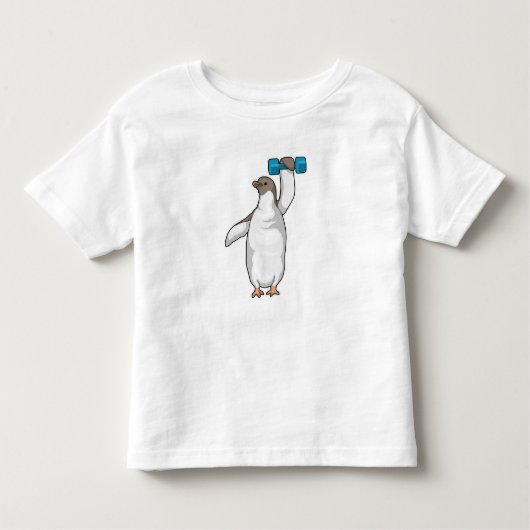 Penguin Fitness Dumbbell Kinder Shirts (Voorkant)