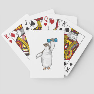 Penguin Fitness Dumbbell Pokerkaarten
