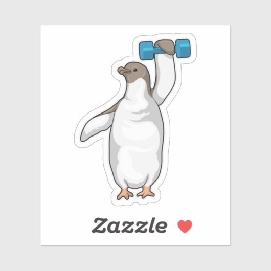 Penguin Fitness Dumbbell Sticker (Vel)