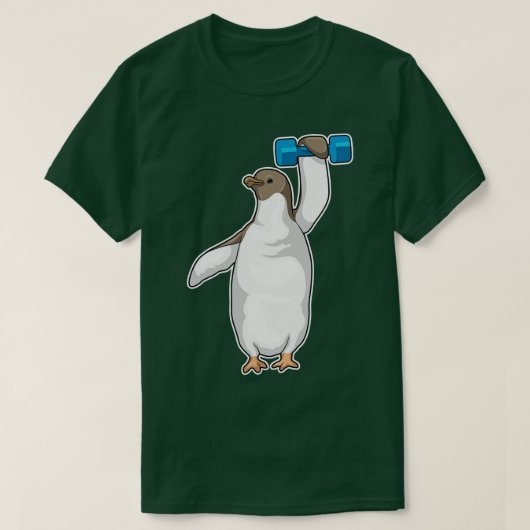 Penguin Fitness Dumbbell T-shirt (Design voorkant)
