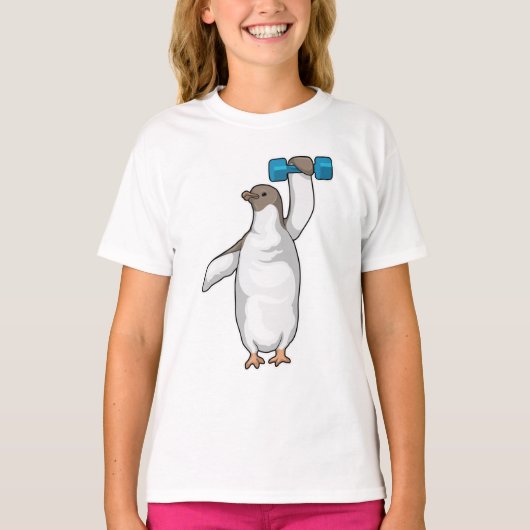 Penguin Fitness Dumbbell T-shirt (Voorkant)