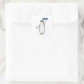 Penguin Fitness Dumbbell Vierkante Sticker (Tas)
