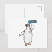 Penguin Fitness Hantelelement Briefkaart (Voorkant / Achterkant)