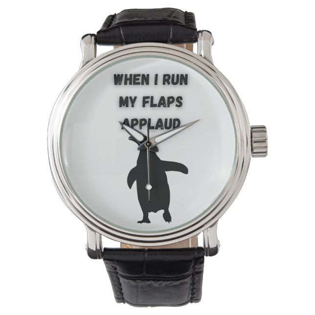 penguin flaps applaud inappropriate embarrassing horloge (Voorkant)