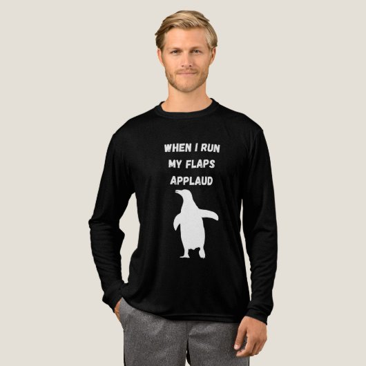penguin flaps applaud inappropriate embarrassing Tri-Blend shirt (Voorkant)