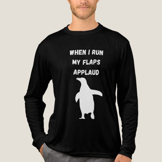 penguin flaps applaud inappropriate embarrassing Tri-Blend shirt (Voorkant volledig)