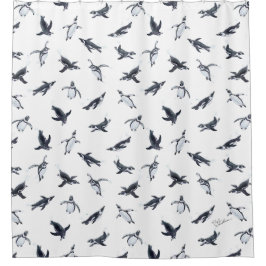 Penguin Flight Squad | Ocean Art Design Douchegordijn
