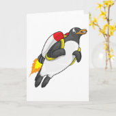 Penguin Flying Jetpack Kaart (Gele Bloem)