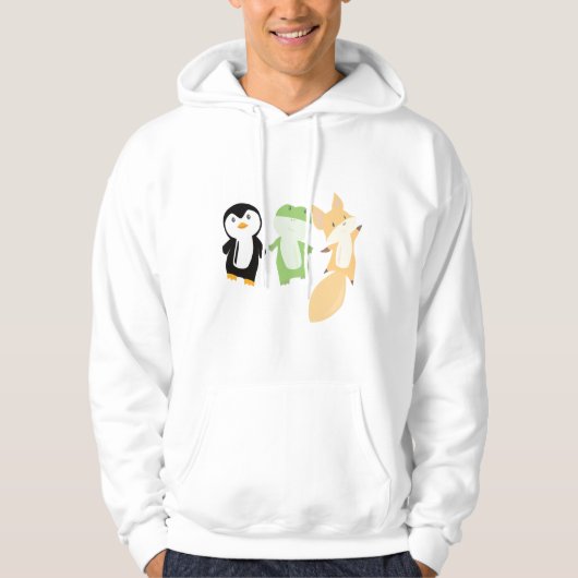 Penguin Fox Frog Funny Animals Kinder Hoodie (Voorkant)