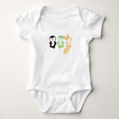 Penguin Fox Frog Funny Animals Kinder Romper (Voorkant)