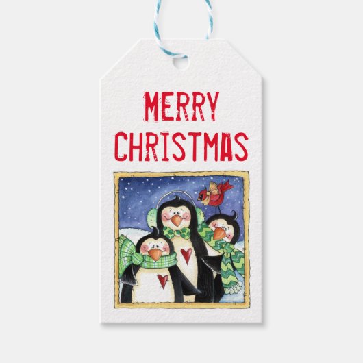 Penguin Friends Cadeaulabel (Voorkant)