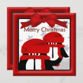 Penguin Friends Kerstgroet Feestdagenkaart (Voorkant / Achterkant)