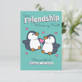 Penguin Friendship Classroom Valentijn Kaart (Staand voorkant)