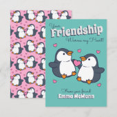 Penguin Friendship Classroom Valentijn Kaart (Voorkant / Achterkant)