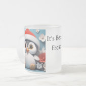 Penguin Frosty Bier Mok Aangepaste Kerstcadeau (Voorkant links)