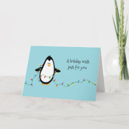 Penguin Fun Holiday verliest kerstgratie Feestdagen Kaart