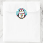 Penguin Fun Kawaii Ronde Sticker (Tas)